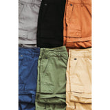 Summer New Cargo Shorts Men Fashion Enzyme Washed Casual Multi-Pockets