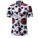Men Shirt Summer Style Palm Tree Print Beach Hawaiian Shirt Men Casual Short Sleeve Hawaii Shirt