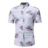 Men Shirt Summer Style Palm Tree Print Beach Hawaiian Shirt Men Casual Short Sleeve Hawaii Shirt