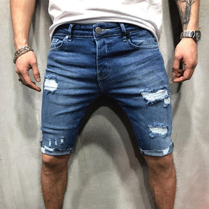 Men shorts Jeans Short Pants Destroyed Skinny jeans Ripped