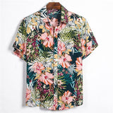 Short Sleeve Men Shirt Hawaii Shirts Summer Printed Short Sleeve Shirt Soft Male Beach Hawaiian Shirt