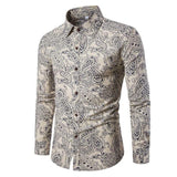 Flower Print Mens Dress Shirts Summer New Casual Hawaii Male Shirt camisa masculina