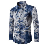 Flower Print Mens Dress Shirts Summer New Casual Hawaii Male Shirt camisa masculina